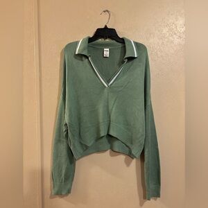 Victorias Secret PINK Cambridge Knit Polo Sweater sz XL